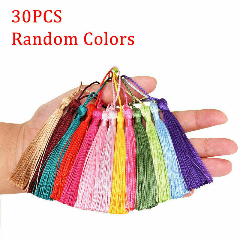 30 Pcs Silky 13cm Cotton Tassels Cardmaking Bookmark Craft