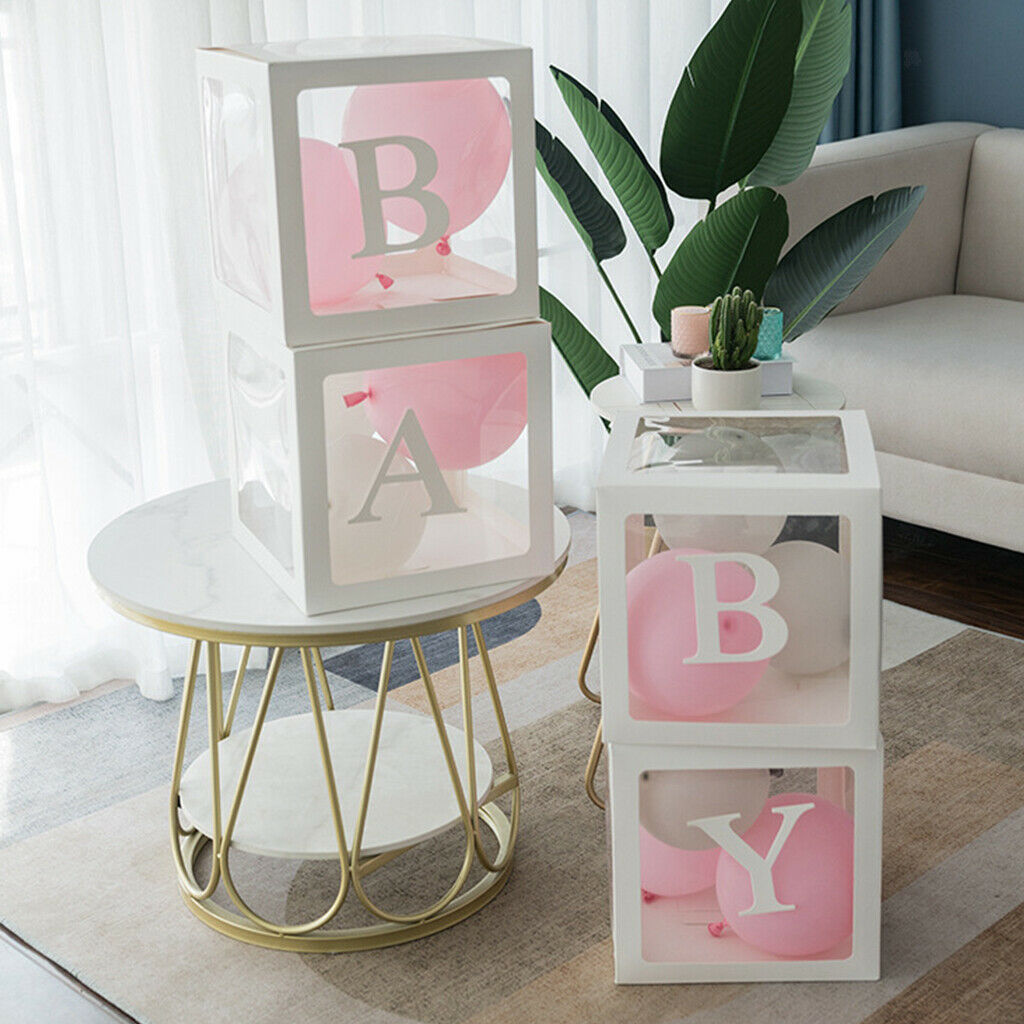 Latex Ballons Box Decor Blocks Wedding Party Decoration, for First White