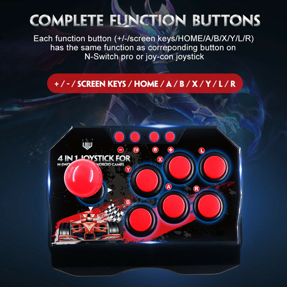 4-in-1 Retro Arcade Game Joystick Station USB Wired TURBO Rocker Controller @