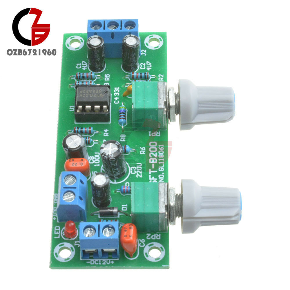 Low-pass Filter NE5532 Bass Tone Subwoofer Pre-Amplifier Preamp Board DC 12-24V
