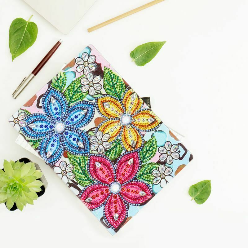 DIY Special Shaped Diamond Painting Flowers A5 Notebook Diary Book 60 Pages