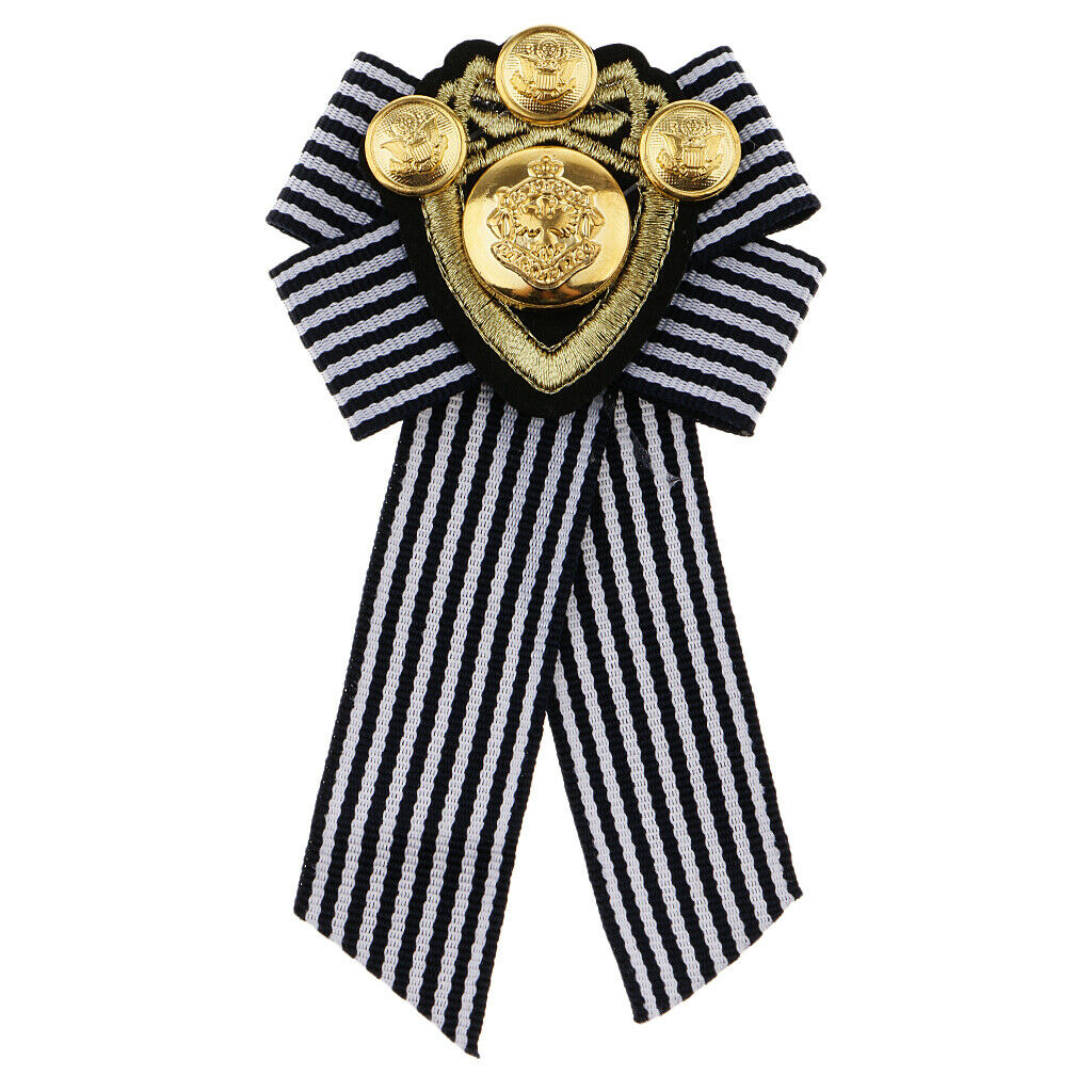 3x Ladies Bowknot Bow Tie Dress Shirt Striped Vinatege Collar Tie Brooch Pin