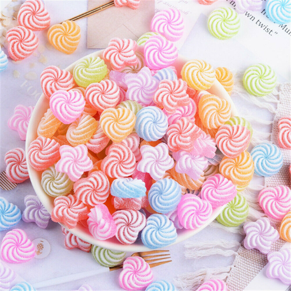 20 pcs Mixed Shape Jelly Drops Craft Embellishments Jewelry Charms Slime 16mm