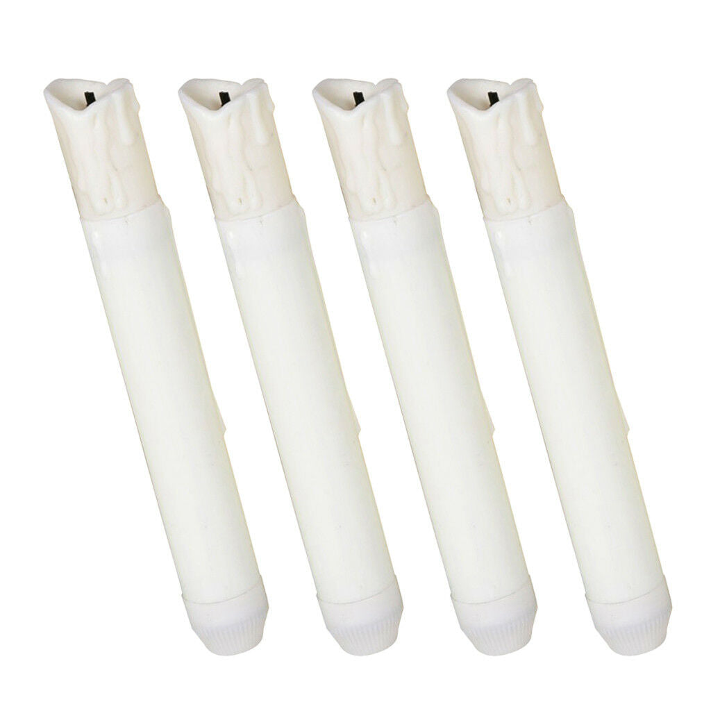 4x Battery Long LED Taper Candle for Church Home Wedding Party Decor 155mm