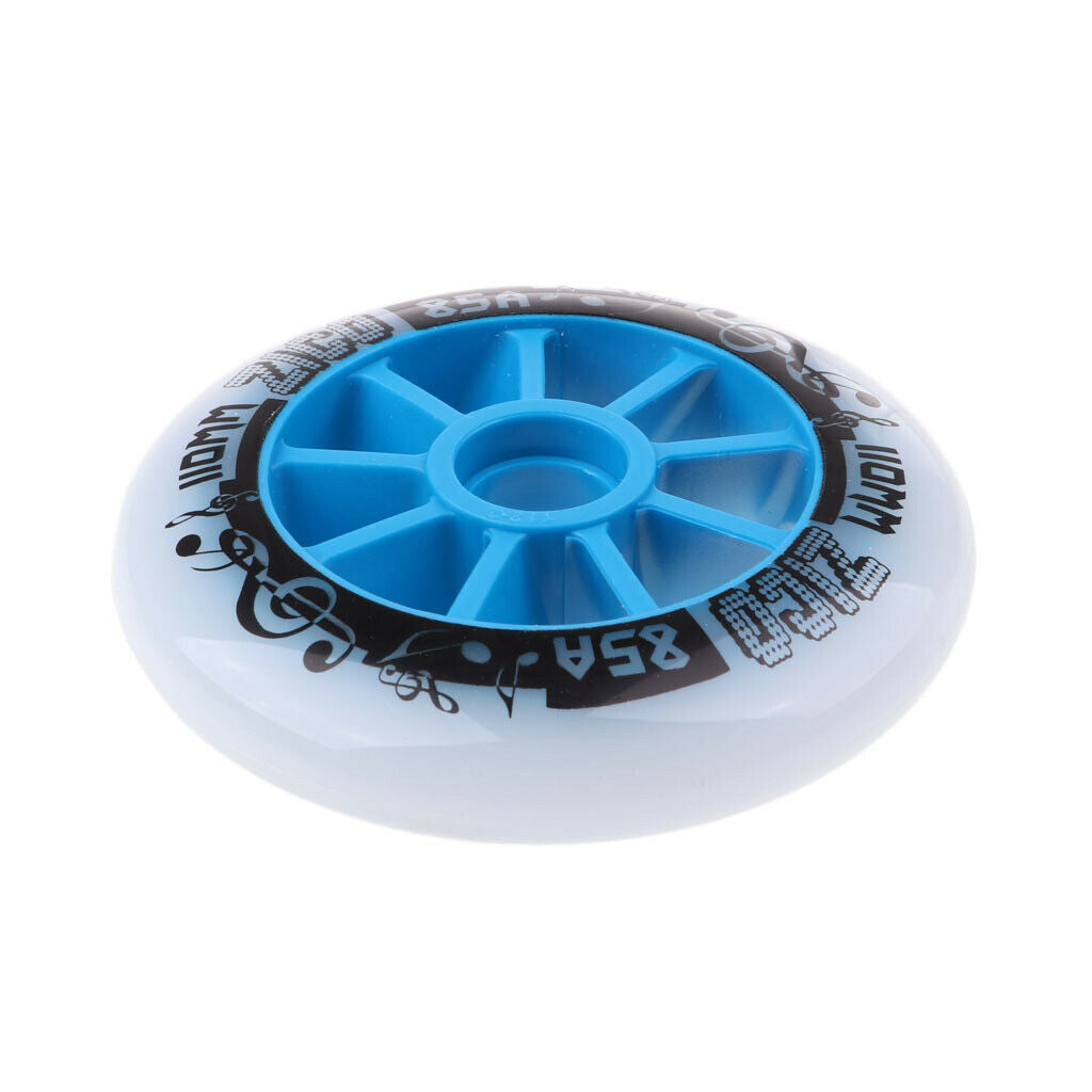 6X Outdoor PU Roller Inline Skates Wheel Replacement Racing Wheels 110mm Blue