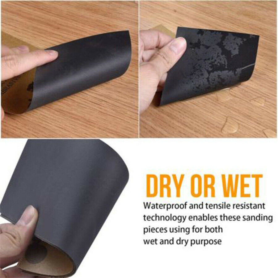 45 Pcs 15 Kinds Assorted Wet Dry Sandpaper 80-3000 Grit Sandpaper Sanding Sheets