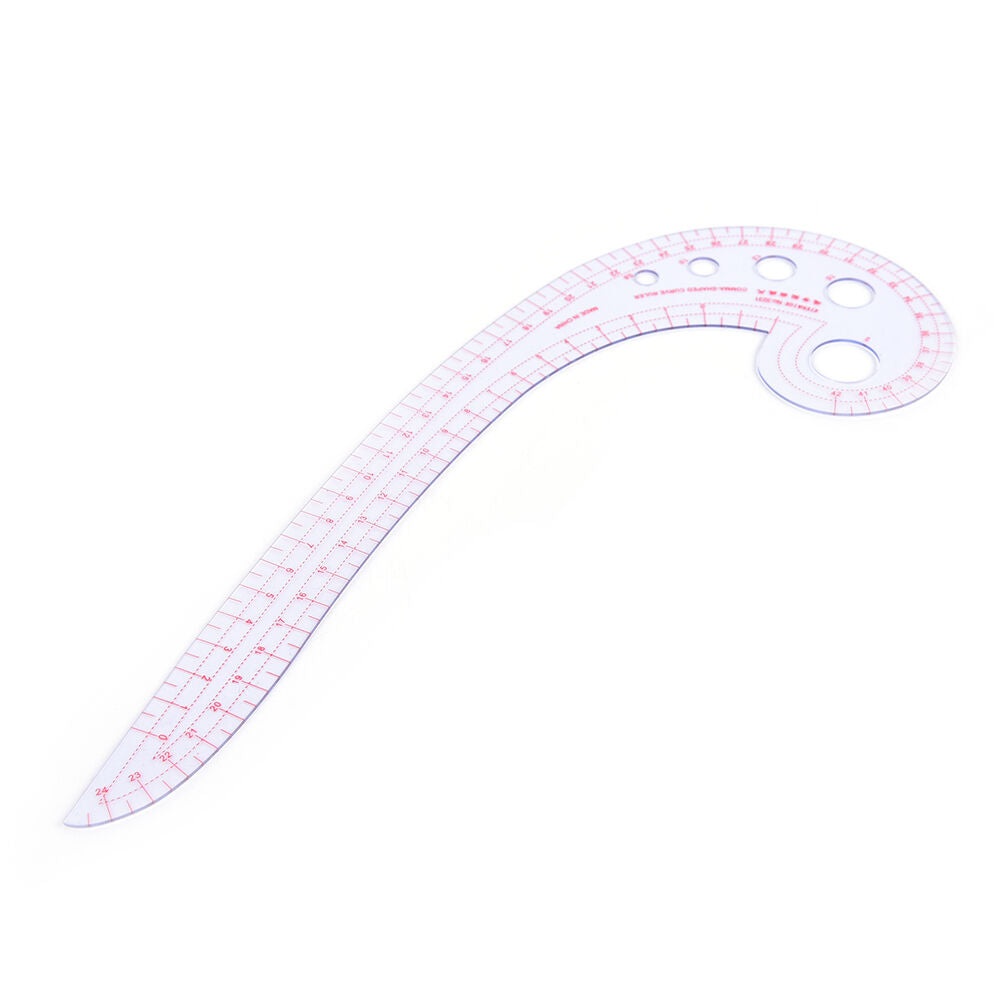11.8" Long Comma Shaped Plastic Transparent French Curve Ruler Spl .l8