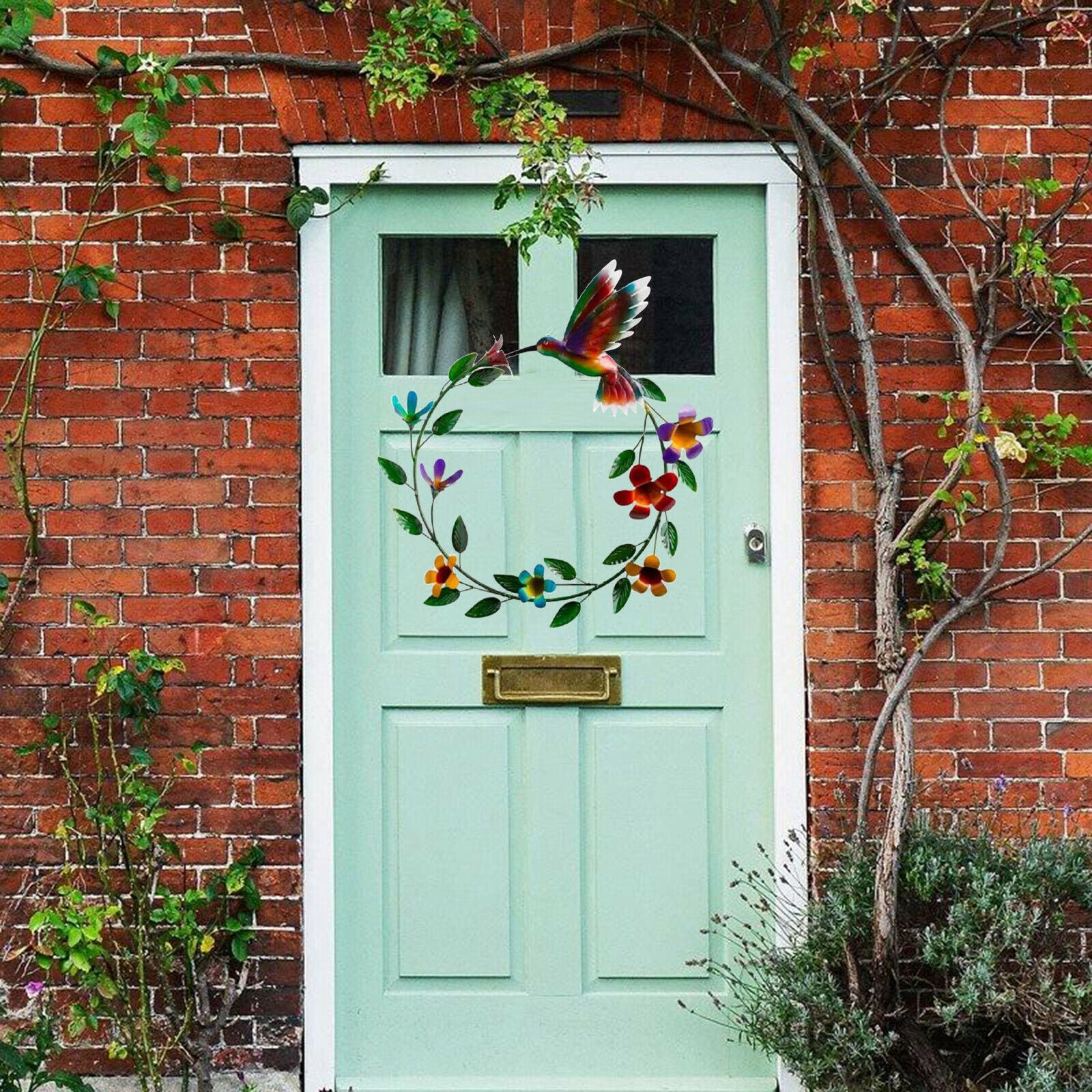 Plastic Hummingbird Wall Wreath Decor for Front Door Wall Hanging Wedding