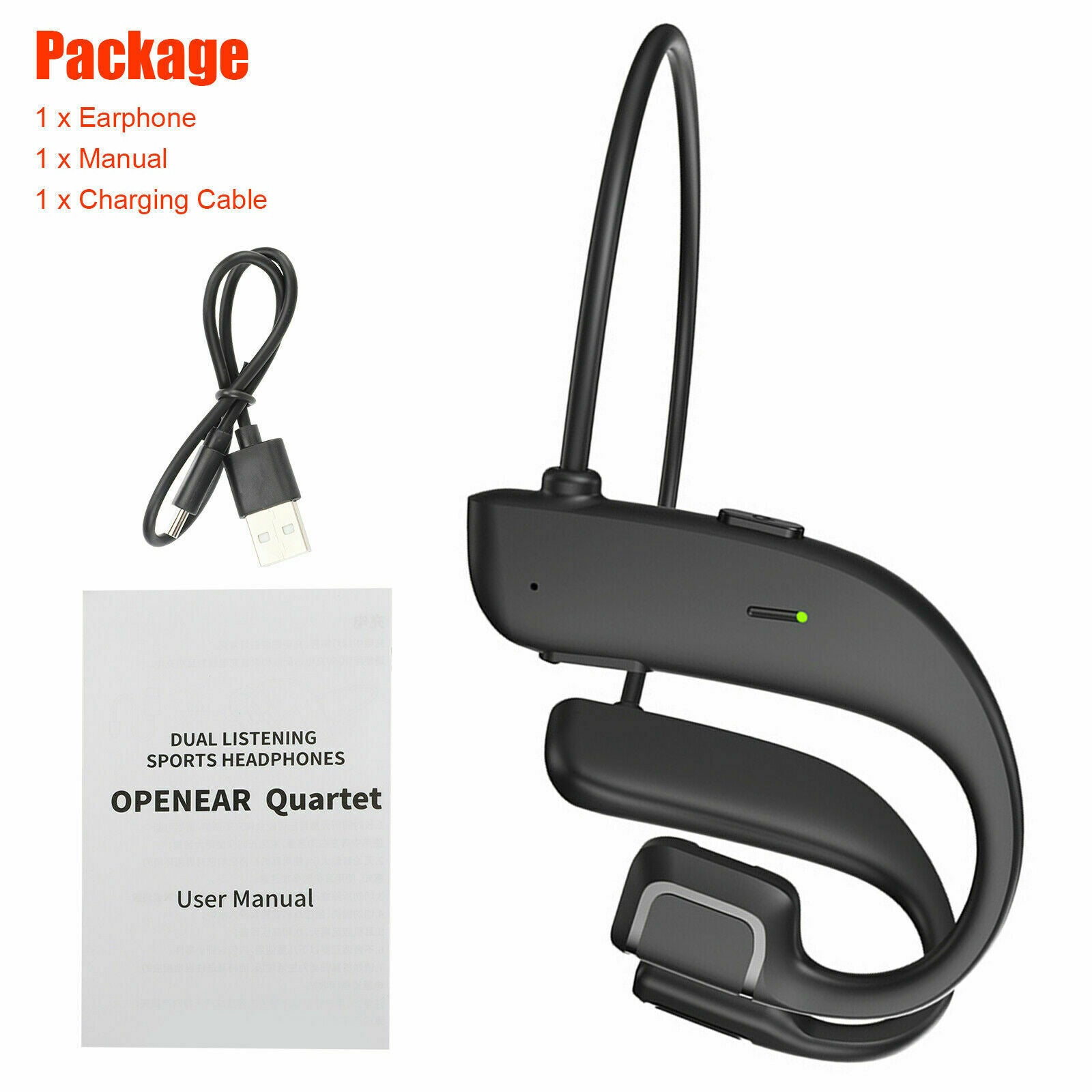 Wireless Bone Conduction Open Ear Headset Bluetooth 5.0 Headphones Outdoor Sport
