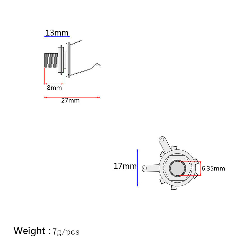 2X Single Coil Pickup Jack Harness 1T1V for 3/4 String Cigar Box Guitar Parts
