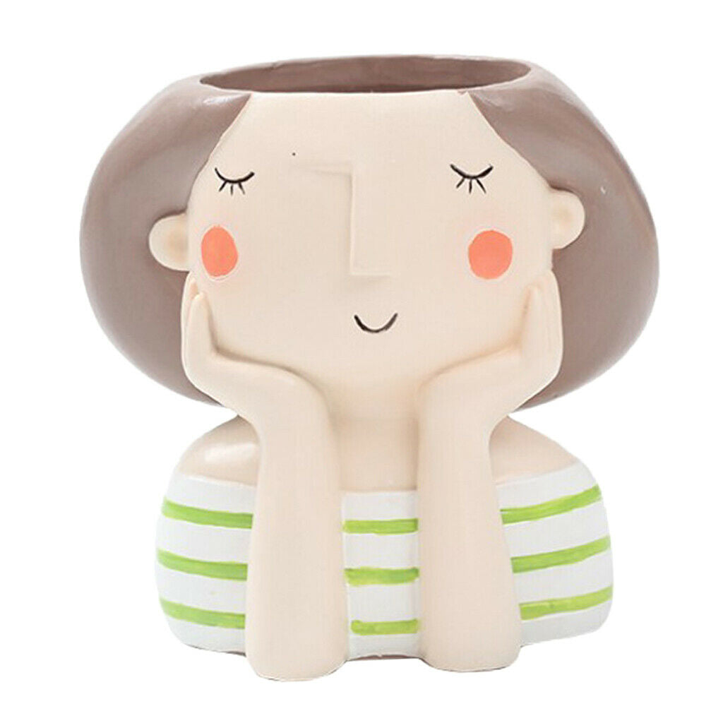 2Pcs Girls Boys Plants Pot Planter Small Holder Flower Pot Garden Decor