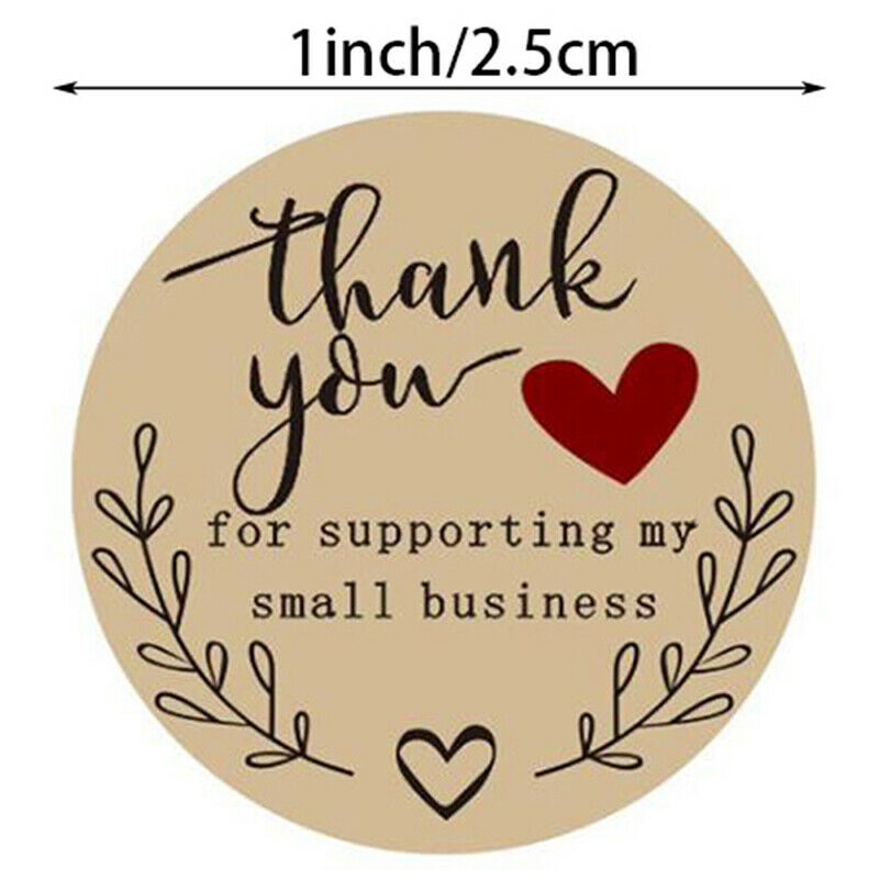 500PCs Handmade Thank You Stickers Paper Seal Labels Round Stationery DecorB Lt