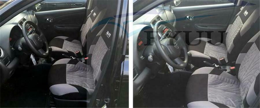 2PCS Embroidery Car Seat Covers Set Universal Most Brand Vehicle Interior