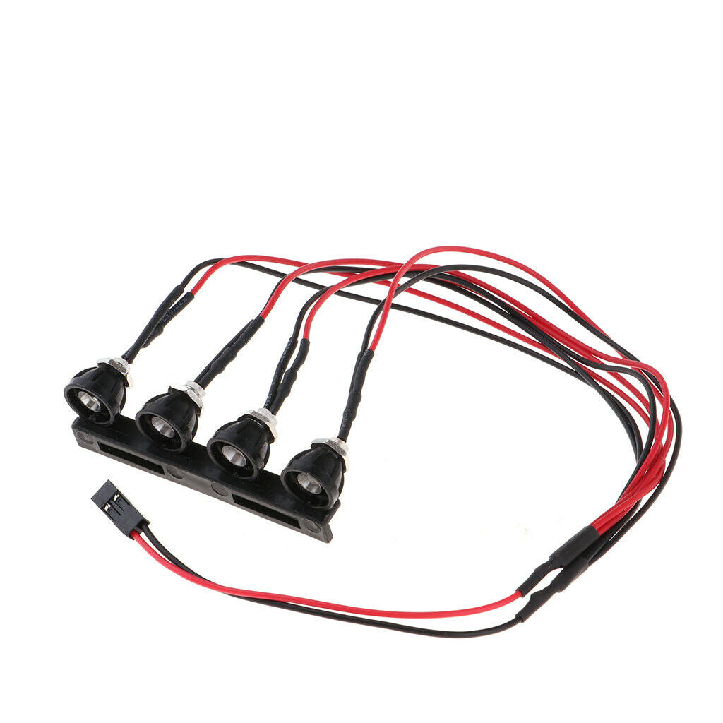 4 LED Light Bar Roof Lamp With Rack For WPL 1/16 RC Car Truck DIY Parts