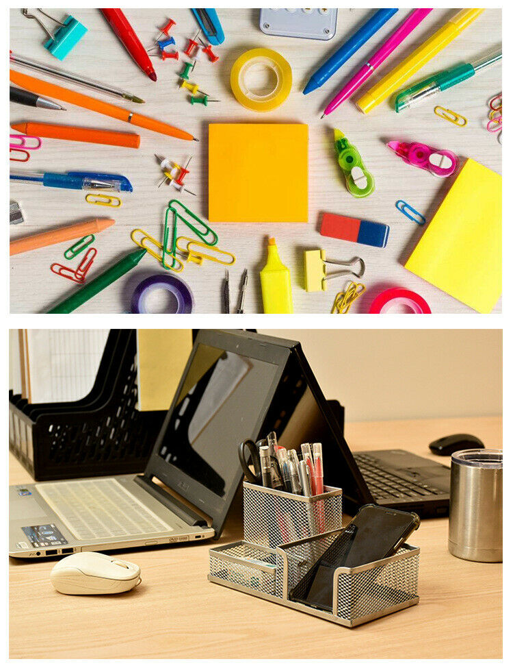 6/pcs Office Desk Organizer Pen Holder Supplies Table File Desktop Components