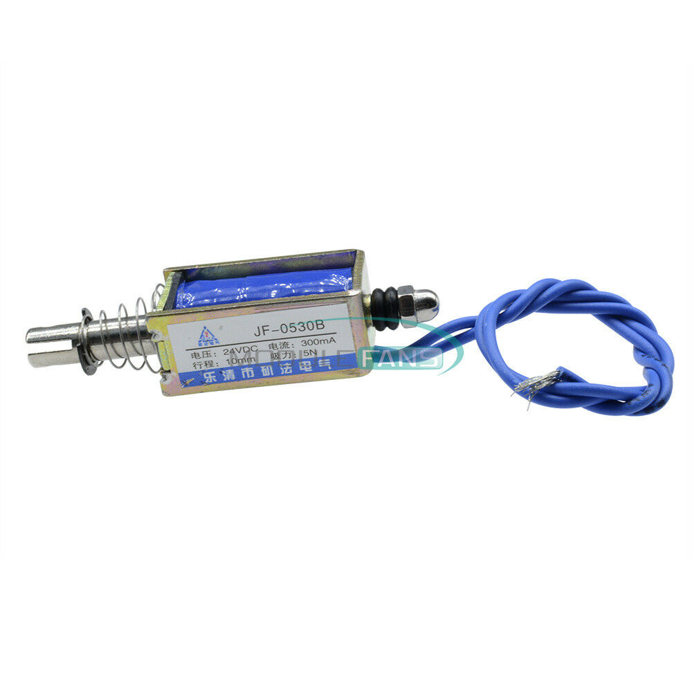 DC24V 300mA 5N/10mm Pull-Push-Type Reset-Style Solenoid Electromagnet JF-0530B