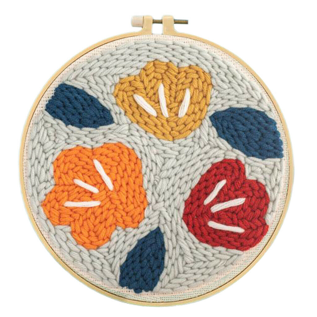 2pcs Cotton Punch Embroidery Starter Kits Punch Needle Kits for Beginners