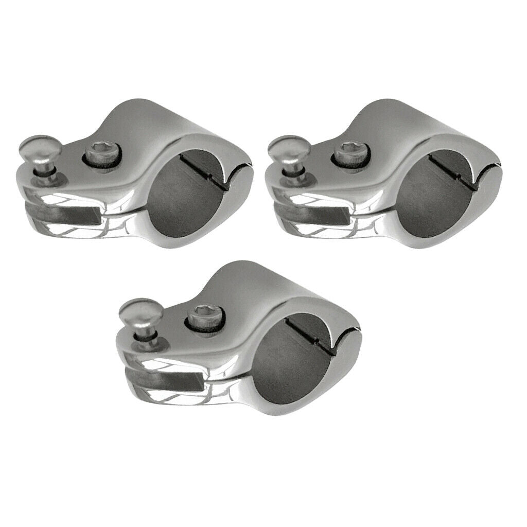 3pcs Boat Cover / Canopy Fitting Tube  Clamps Fit 25mm OD Tube Hinged