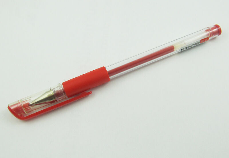 1pc M&G Q7# 0.5mm pipe Red Gel Ink Pens reusable Red-transparent barrel