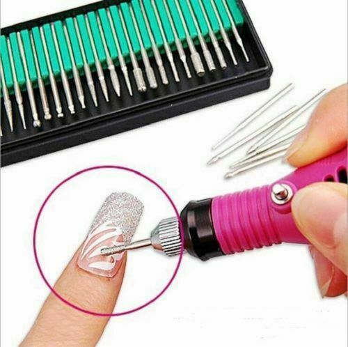 30 Nail Art Electric File Drill Bits Replacement Pedicure Manicure Kit Set Tool