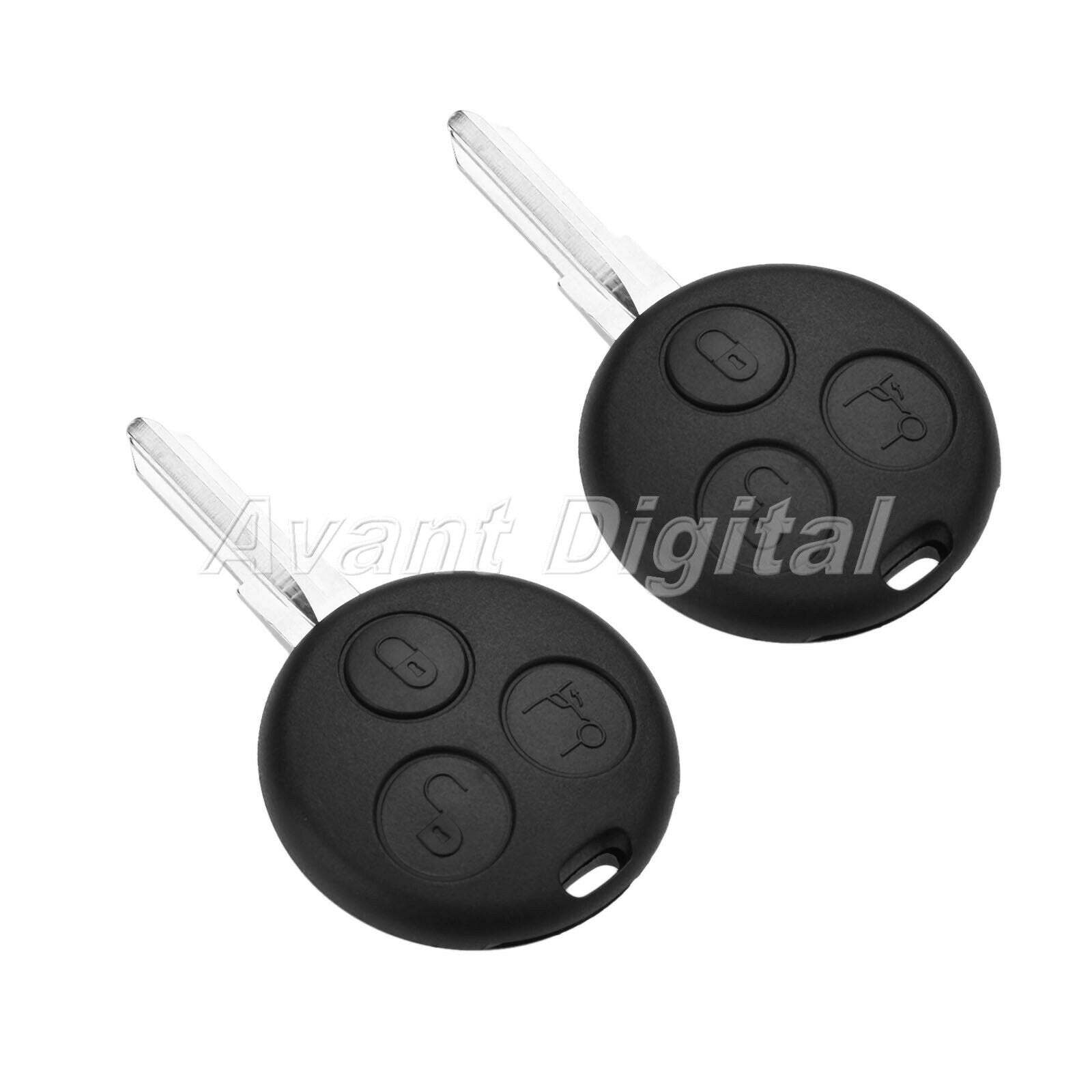 2Pc Car Remote Key 3 Button 433MHz Fit For Mercedes Benz Smart Passion 2000-2004
