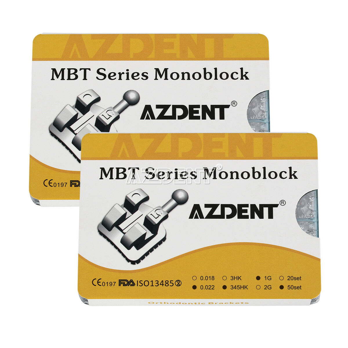 2xDental Orthodontic Metal Bracket Monoblock Mini MBT 022 3 4 5 AZDENT