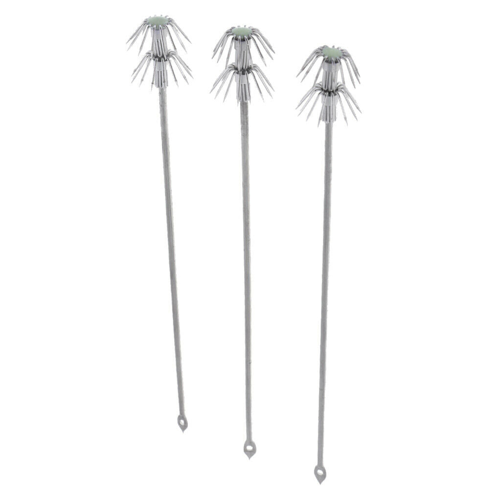 Lots 3 Stainless Steel Squid Hook Squid Jig Lures Hard Baits Umbrella Hook