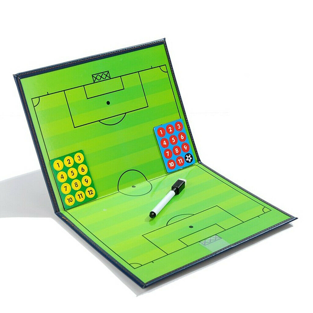 Football Coaching Board Foldable Strategy Teaching Clipboard Kit with Dry Eraser