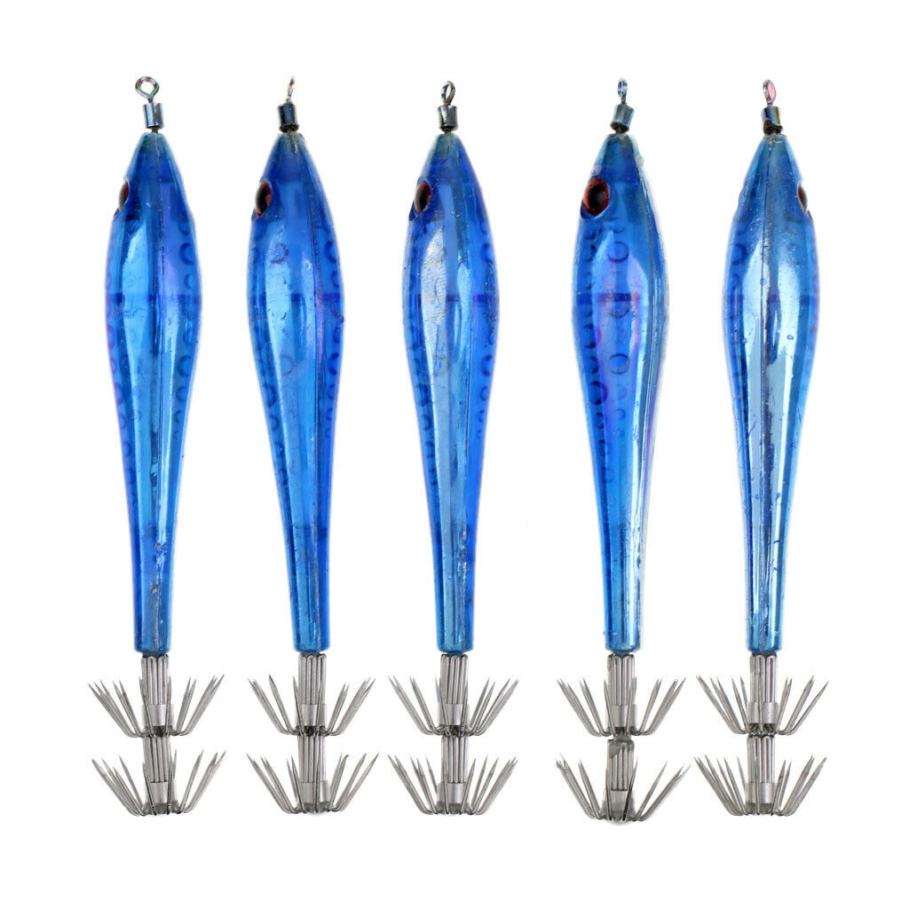 10x Luminous Squid Octopus Sleeve-Fish Fishing Lures Baits Jigs Hooks Hard Baits