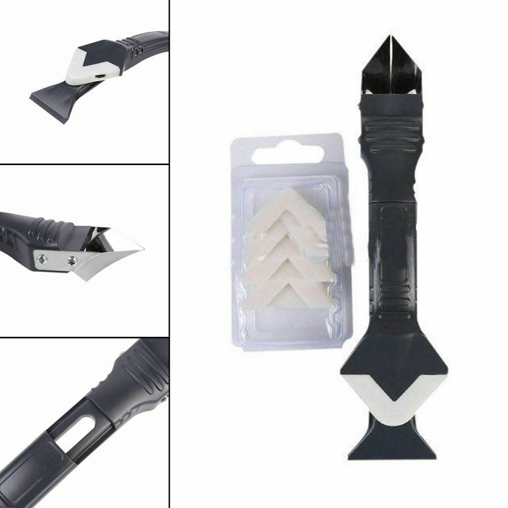 Silicone Remover Caulk Finisher Sealant Smooth Scraper Grout Kit Tools 3 In1