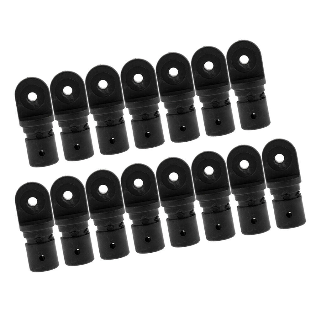 15 Pack Boat Bimini Fittings, 7/8inch Internal Eye End, Nylon, Black