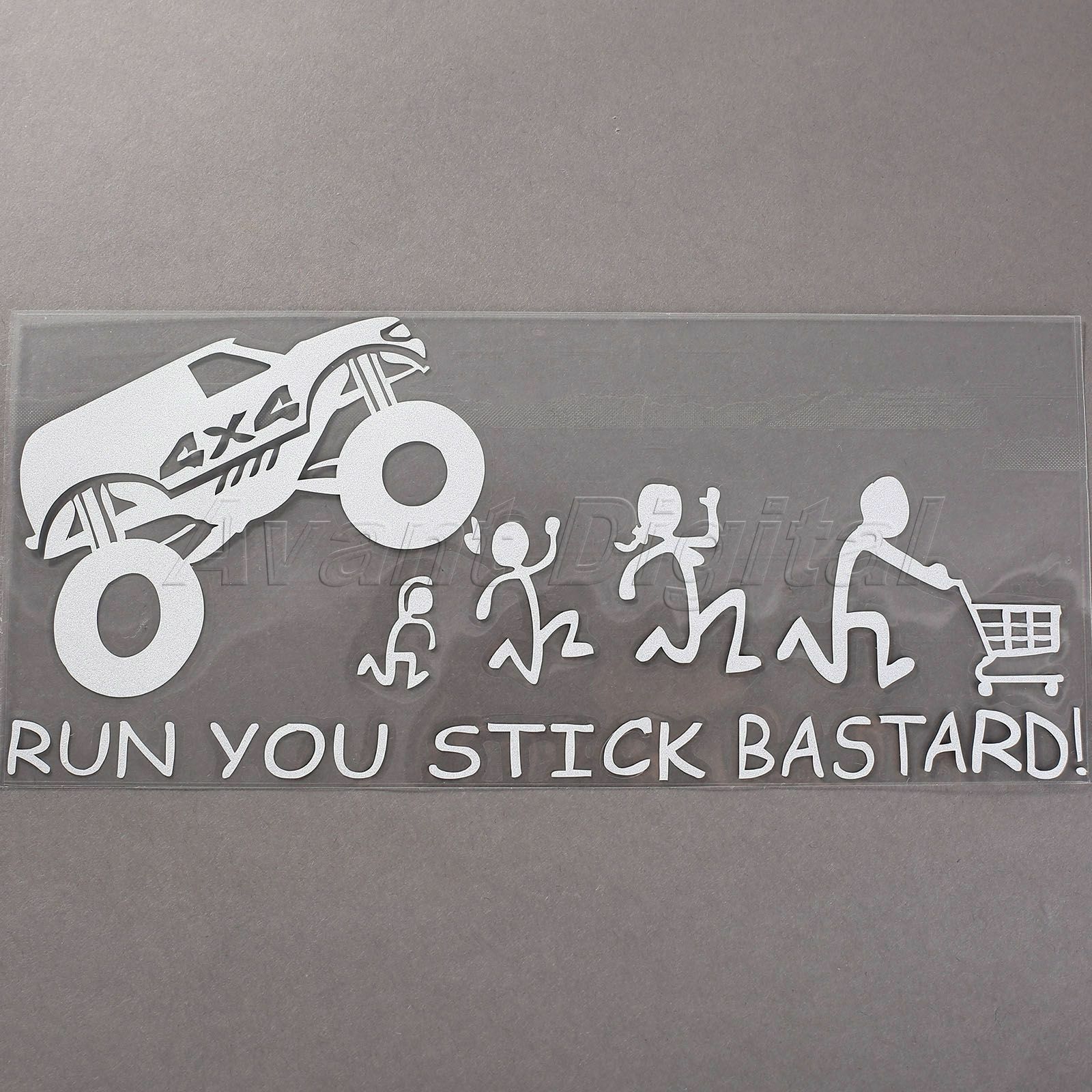 Run You Stick Bastards Safety Warning JDM Car Decals Window Stickers Funny Decor