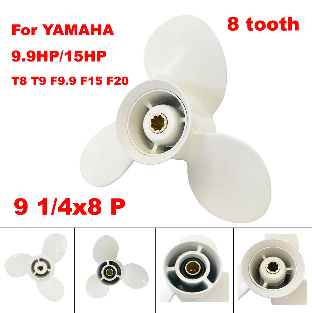Boat Propeller 9 1/4x8 P for Yamaha 9.9HP 15HP 2 stroke 8 Tooth 63V-45947-00-EL