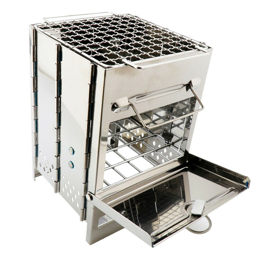 Outdoor Cooking Tools Folding Stainless Steel Mini Picnic Furnace BBQ Grill