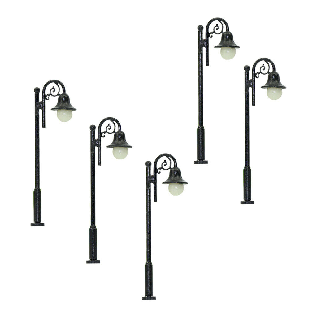 5pcs 1/87 HO Single Head Mini Micro Lights LEDs White Layout Decor 65mm
