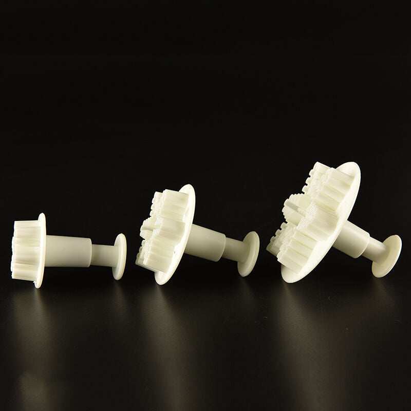 3 Pcs Cake Xmas Snowflake shape Plunger Fondant Decor Sugarcraft Mold Cut.l8