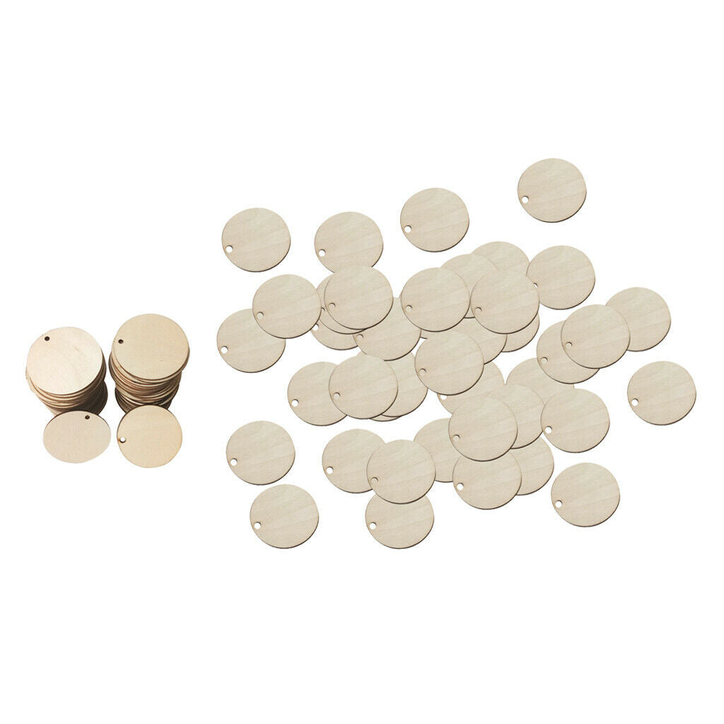 100pcs Lots Wooden Pieces Wood Chips Round Discs Party Decor DIY Craft