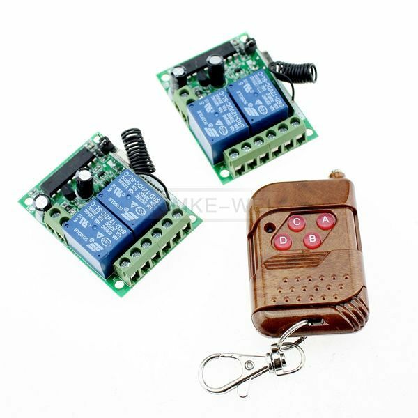 4 Channel Wireless RF Remote Control with 2 Receivers 433MHz