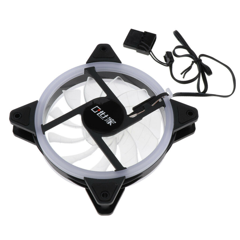 3Piece 12CM 12V DC 4-Pin/3-Pin LED Cooling Fan for Computer Case, Low-Noise