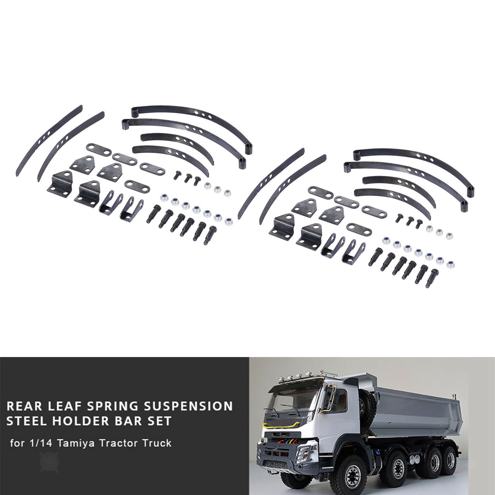 Solid Leaf Spring Suspension System Set for Tamiya 1/14 RC Tractor Trucks