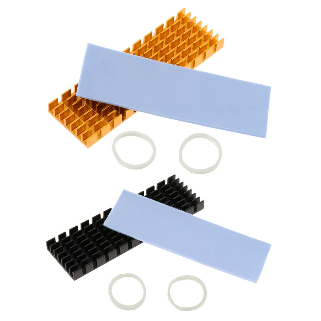 2 Pack PCIe M.2 SSD 2280 Heatsinks Cooler DIY Laptop PC Memory Cooling Fin +