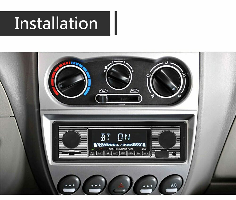 Car Radio 1 DIN Stereo FM Bluetooth MP3 Audio Player Cellphone Handfree Digital
