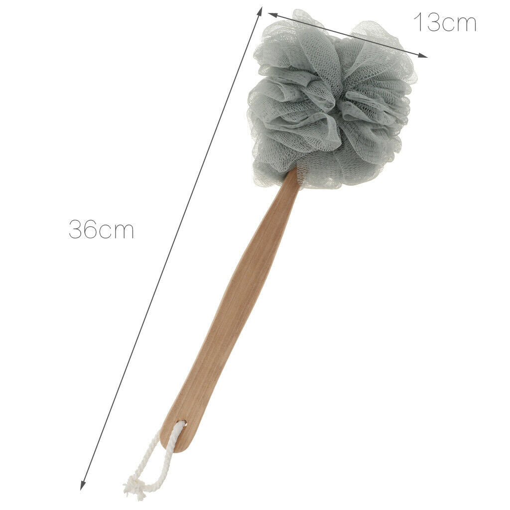 8 Pack 14.2" Long Handle Bath Body Brush Scrub Puff Sponge Back Scrubber