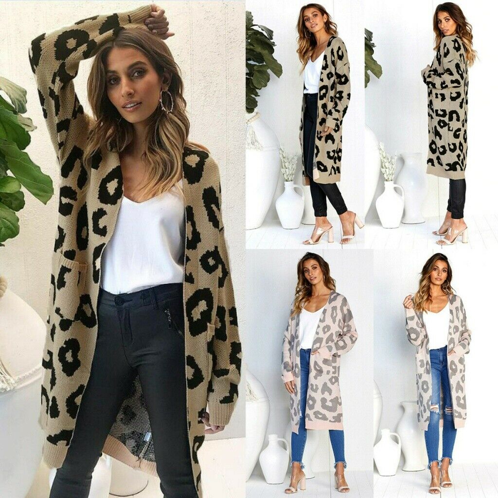 Winter Women Knitted Sweater Long Sleeve Cardigan Knitwear Jumper Jacket Coat