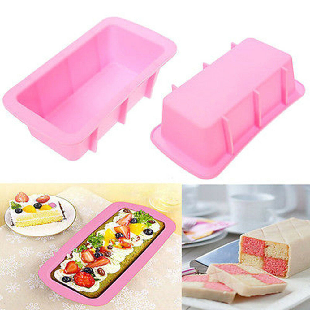 rectang silicone non stick bread loaf cake mold bakeware baking pan oven m.l8