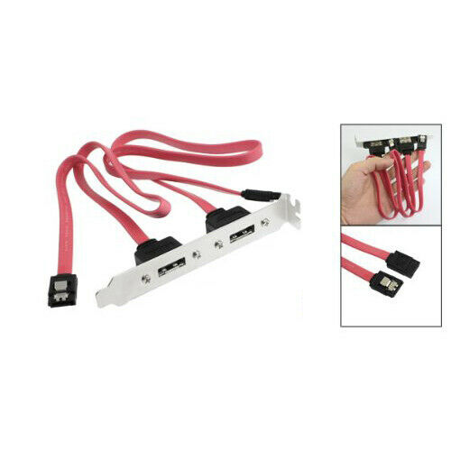 Dual Port SATA Serial ATA Cable to ESATA Bracket Adapter Cable V8O8O8