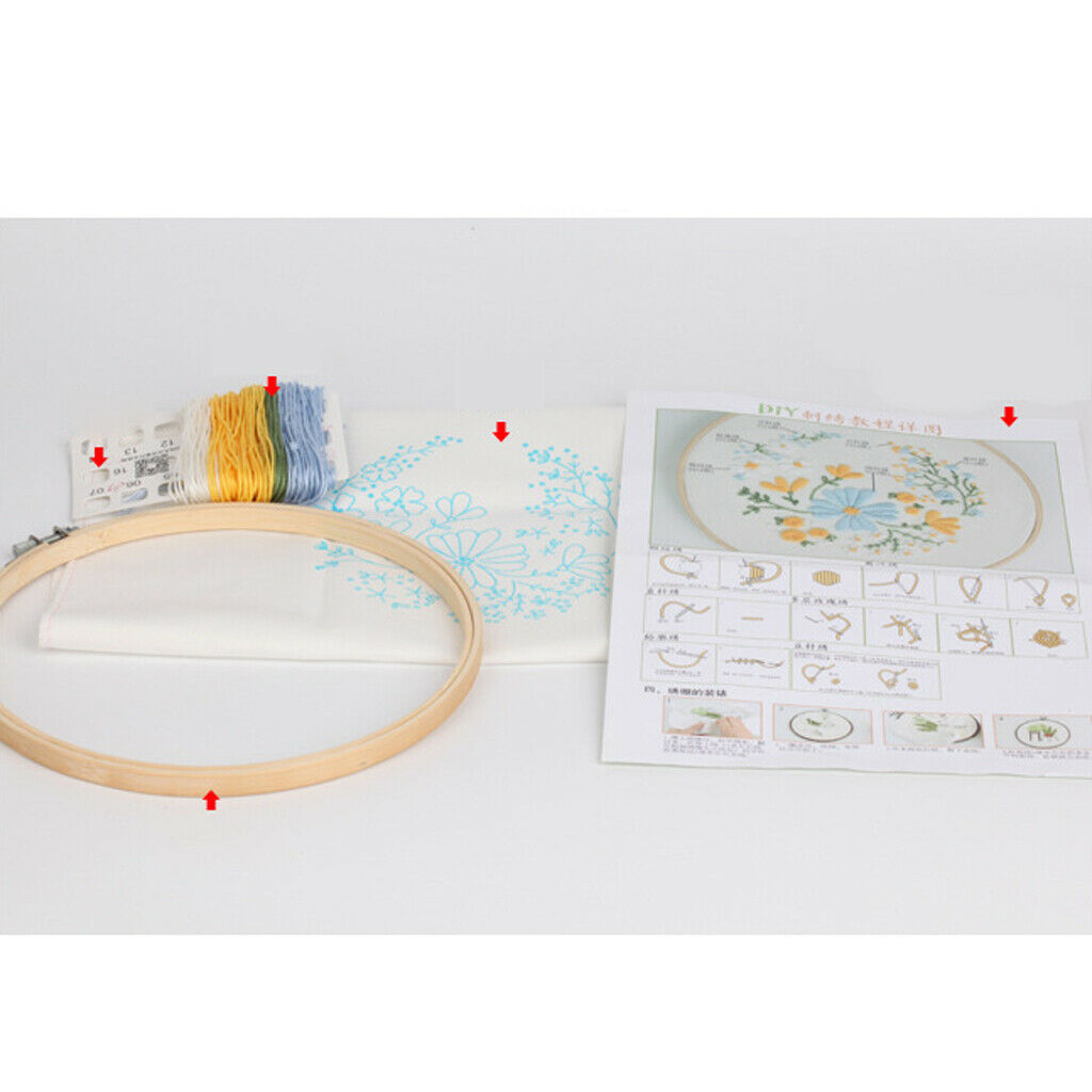 Floral Embroidery Kit Chinese Complete Cross Stitch Floss Needlework Kits