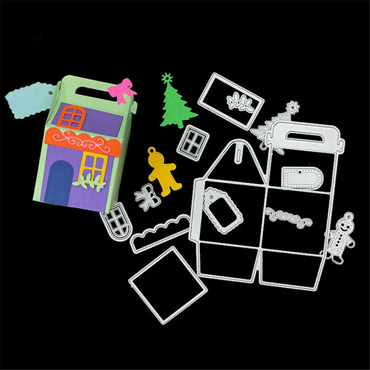 Houses Boxes Set Cutting Dies Stencil Handcrafts Scrapbook Embossing Photo Album
