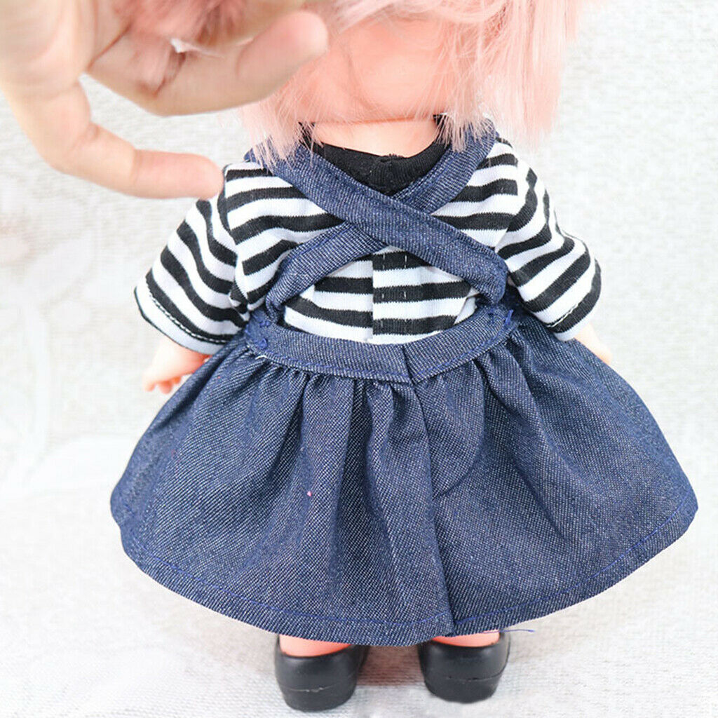 Cute T-shirt Suspender Dress W/ Hairband For 25cm