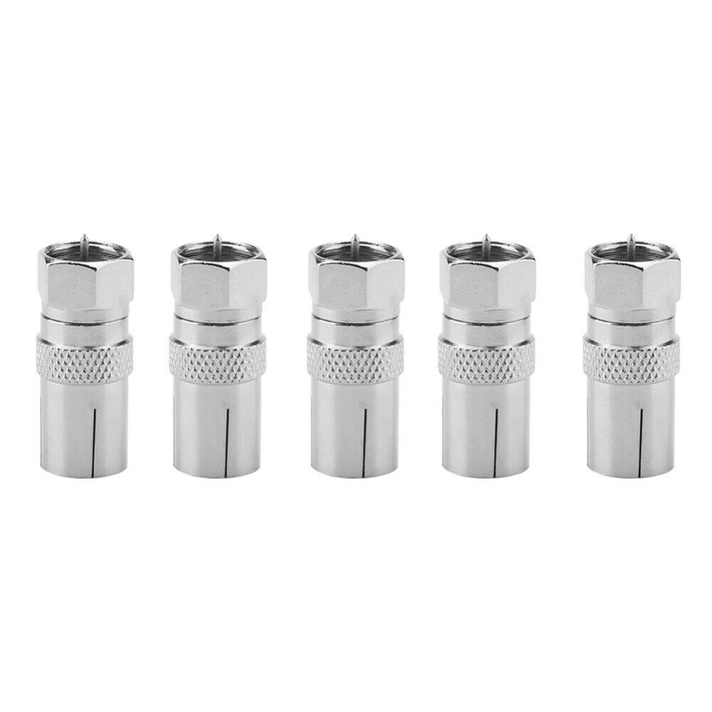 5Ã— F-Type F Jack To Male Plug RF Coaxial Connector Adapter Convertor